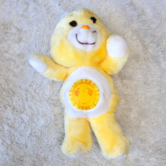 Vintage 80s Care Bears Plush Stuffed Animals Love A Lot & Sunshine LOT - Picture 5 of 9